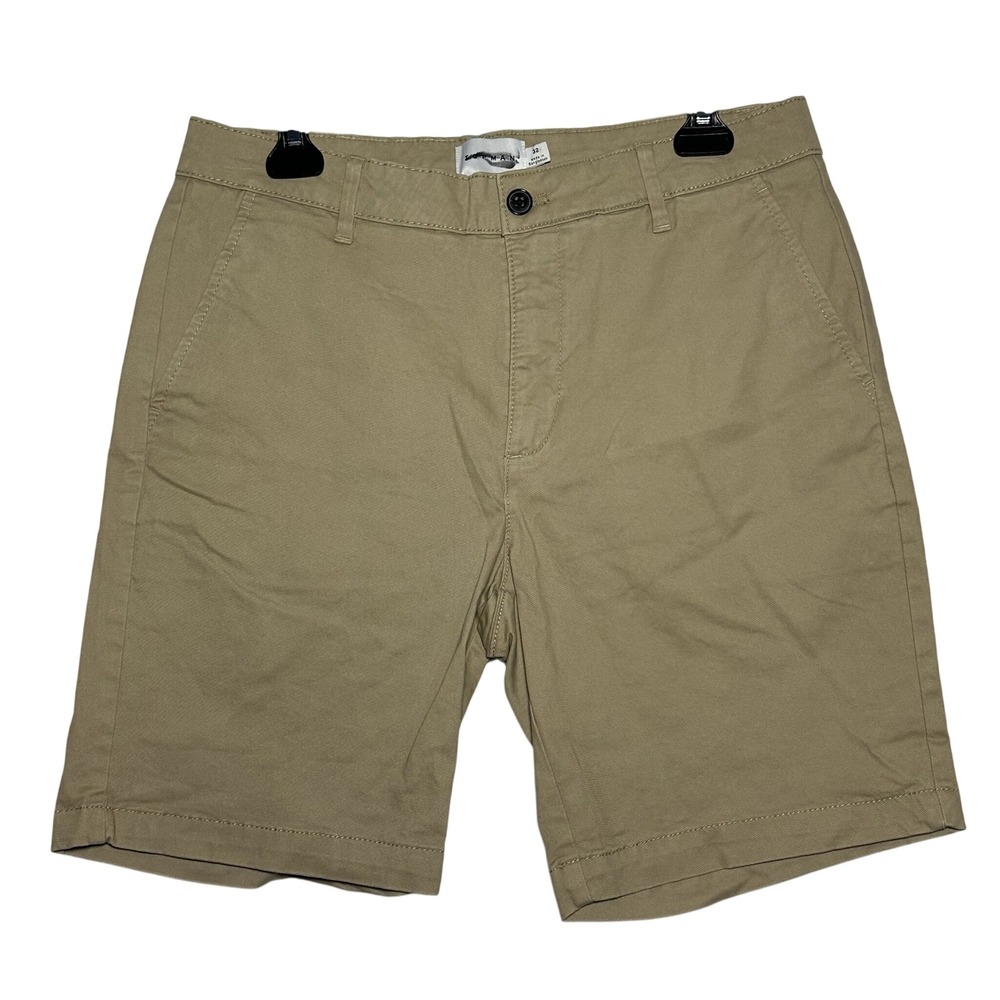 TOPMAN Khaki‎ Flat Front Chino Shorts Mens Size 32 Waist